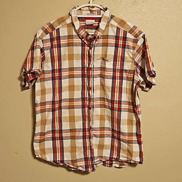 Columbia Plaid Short Sleeve Regular Fit Button Down Shirt XL - Picture 1 of 5